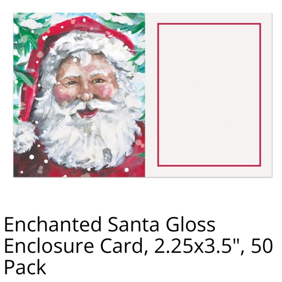 Enchanted Santa Gloss Enclosure Gift Card 3.5x2.25" Pack of 50 - Picture 2 of 6